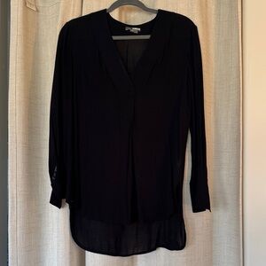 Vince Black V-Neck Blouse